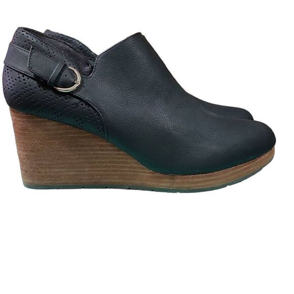 Dr. Scholl's Women's Wynter Black Faux Leather Be Energized Wedge Booties Sz 11 - Picture 3 of 9